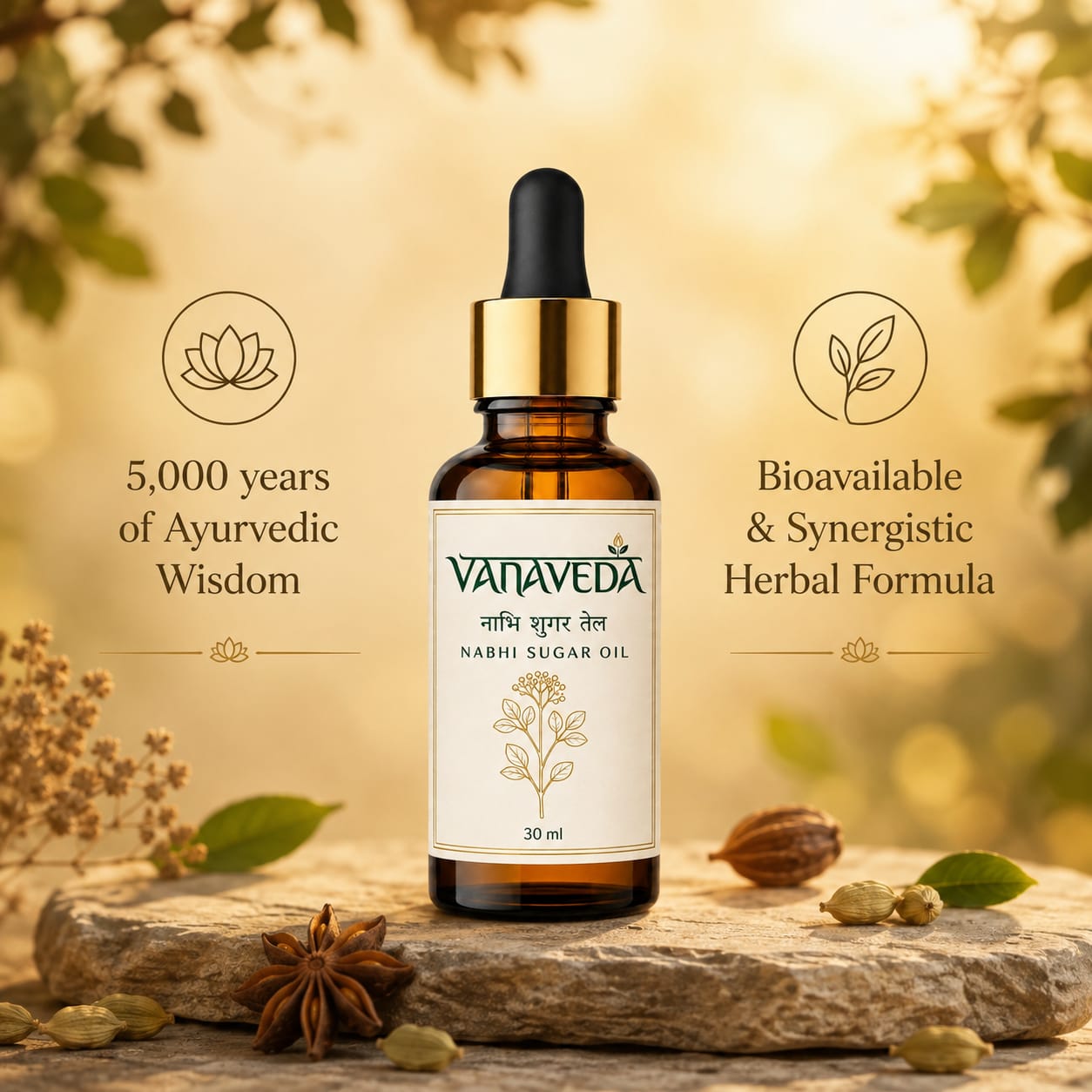 Vanaveda Sugar Balance Naabhi Oil